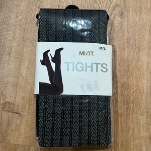 Mixit black womens tights size m/l chevron